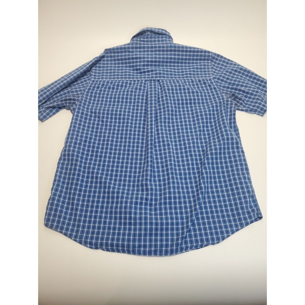 Chaps By Ralph Lauren Men's Short Sleeve Button Up Dress Shirt, Large, Blue - Picture 7 of 9